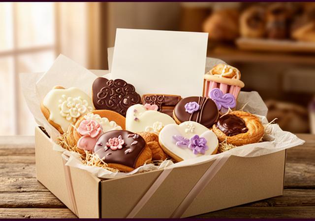Caja de dulces artesanos con tarjeta de agradecimiento para profesores y sanitarios en Murcia